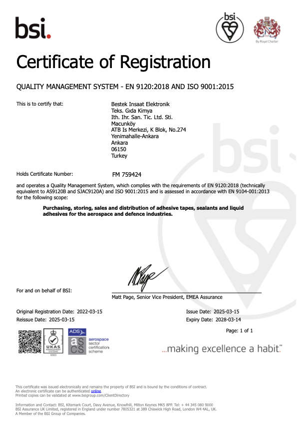 Certificat AS9120-2025-2028